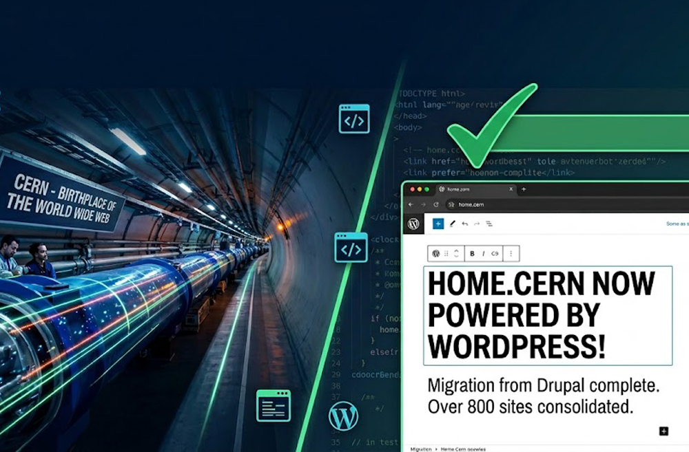 Die CERN Website wurde auf WordPress migriert.